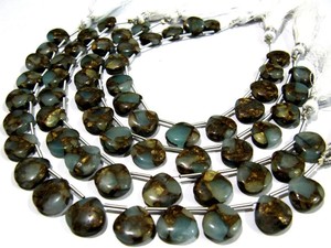 Turquesa gris ostra suave 12mm cuentas de piedra en forma de corazón 8 pulgadas pulseras de hilo largo para la fabricación de joyas cuentas sueltas - Product Image 3