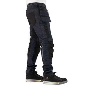 กางเกงทำงานผ้าแคนวาสแบบสบายๆ ระดับพรีเมียม สีน้ำเงินเข้ม เคลือบผิว ยืดได้ มีกระดุมผ่าหน้า สำหรับผู้ชาย มีกระเป๋าใส่เครื่องมือ ดีไซน์ทนทาน เหมาะสำหรับโรงงานและเวิร์คช็อป - Product Image 3