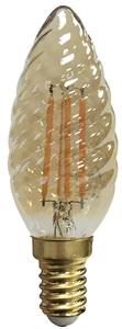 Lampada a candela a LED in cristallo, color caramello, 4W E14 2200K (F-BRIGHT 2601986) - Product Image 1