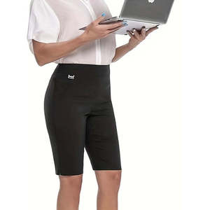 Shorts de robe pull-on pour femme, taille XS petite, avec anneau en D, anti-plis, tricotés, taille mi-haute, style décontracté pour le travail et le bureau - Product Image 1