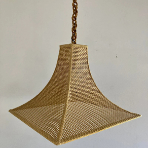 Lámpara colgante de yute exclusiva moderna hermosa sombra cuentas con Base de Metal tamaño personalizado para decoración de Navidad suministros de boda - Product Image 1