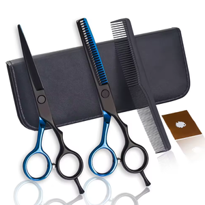 Tijeras de corte de pelo negras personalizadas, maquinilla de afeitar de salón de belleza con mango de acero, tijeras de corte de peluquero, peluquería - Product Image 2