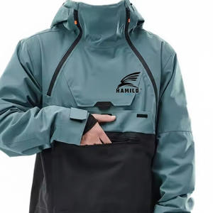 Winter Blank Custom Pullover Windbreaker Jacket Men's <b>Hoodies</b> Side-Zip With Pockets Rain Coat Jacket Puffer Jacket - Product Image 1