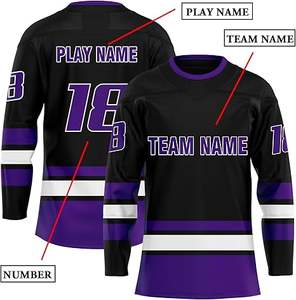 2025 maillot de Hockey sur glace à manches longues personnalisé conception en sergé impression sublimée Service OEM pour l'approvisionnement en vêtements de sport en vrac du Club de l'équipe - Product Image 6