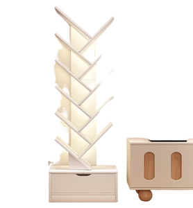Étagère à livres géométrique moderne en forme d'arbre, organisateur de bureau blanc, support à livres de style nordique peu encombrant, vente en gros OEM sous marque privée - Product Image 1