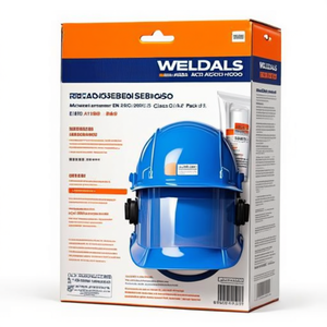 WELDAS Masque de soudage bleu avec fixation Velcro EN ISO 11611:2015 Classe 1/A1+A2 Lot de 5 - Product Image 3