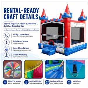 <span class=keywords><strong>Château</strong></span> gonflable commercial médiéval rouge et bleu pour la location par les parcs, les pique-niques, les écoles et les jours sportifs - Product Image 2