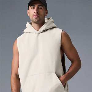Sudaderas con capucha sin mangas para hombre de alta calidad Active Gym Workout Top Ropa de calle deportiva de moda Ligero Suave de gran tamaño - Product Image 1