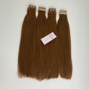 La mejor calidad 100% cutícula alineada vietnamita extensión de cabello humano crudo estilo onda Color #8 cinta Invisible doble dibujado crudo - Product Image 3