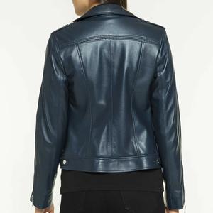 Custom Designed Original Sheep Skin Nappa Tanned Bubble Leather <b>Jacket</b> for <b>Women</b> Breathable Down <b>Jacket</b> - Product Image 3