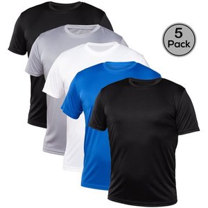 Blank Solid 100% Cotton Knitted Activewear <b>5</b> <b>Pack</b> <b>Men's</b> Crew Neck Quick Dry Performance <b>T</b>-<b>Shirt</b> XS to 4XL - Product Image 4