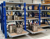 Étagère industrielle à tiroirs en acier inoxydable robuste à 4 niveaux, structure à boulons, capacité 1000 kg, pour entrepôt et rangement d'outils