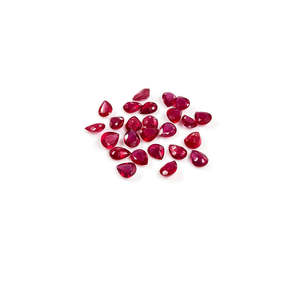 Rubis naturels de Bangkok, pierres précieuses en vrac, formes poire calibrées 7x9mm et 8x10mm, taille brillant et ovale, qualité supérieure avec certificat IGI - Product Image 4