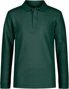 Gran camiseta Polo de manga larga de uniforme escolar más vendida, cierre de botón, tela cómoda y transpirable - Product Image 2