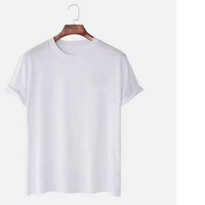 T-shirts tricotés pour hommes de haute qualité, coupe classique, col rond, personnalisables, 100% coton biologique, séchage rapide, épaules tombantes, vente en gros - Product Image 1