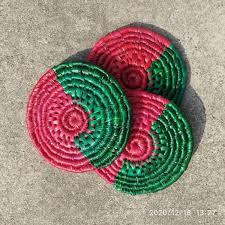 Sous-verre d'herbe de mer de qualité supérieure avec sous-verre de tasse de thé de forme ronde pour la décoration de table multicolore au prix de gros - Product Image 2