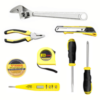 Kit de Herramientas Esenciales para el Hogar de 8 Piezas con Caja de Plástico, Destornilladores, Llave Inglesa y Cortador de Alambre para Reparaciones Rápidas