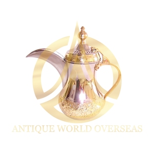 หม้อกาแฟดราบาราบิกอาราบิกทำจากทองเหลืองทำมือสุดหรูเสิร์ฟชาอาหรับแบบดั้งเดิมกลางตะวันออก - Product Image 6