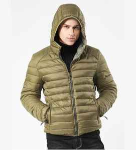 Veste matelassée en toile fine tendance pour homme, col montant, chaude, légère, confortable, pour l'hiver, vêtements d'extérieur pour temps froid - Product Image 6