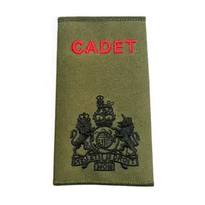 Digitizing Machine Embroidery Patch Cadet Officers Epaulettes Gold Epaulettes for Uniforms Shoulder Rank Patch Insignia