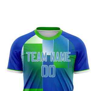 Camiseta de fútbol de malla ligera para entrenamiento de fútbol, manga corta transpirable de secado rápido, cuello redondo, nombre de equipo personalizado Unisex, novedad - Product Image 5