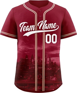 Uniformes de béisbol y sóftbol con impresión por sublimación personalizada Unisex, camiseta de equipo deportivo transpirable de talla grande, ropa deportiva 100% poliéster - Product Image 4