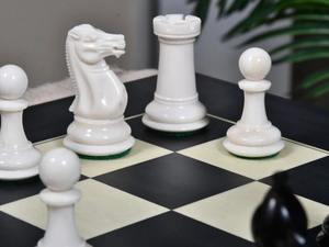 Juego de Ajedrez de Hueso de Camello Hecho a Mano de Primera Calidad, Patrón Staunton del Siglo XIX, Blanco y Negro, Rey de 3.6 cm a Precio Económico - Product Image 2