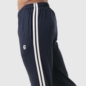 Pantalones Deportivos Personalizados con Logotipo para Hombre, Azules, 100% Algodón, Estilo Deportivo, Corte Ajustado, Decoración con Franja Lateral, Pliegues, Cintura Media, Talla XL - Product Image 6