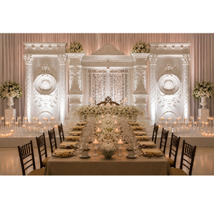 Escenario de Fibra con Tema Romano Blanco para Bodas, al Mejor Precio, Marco de Boda Victoriano, Decoración de Boda Inglesa, Panel de Fibra para Escenario, Estilo Atlanta - Product Image 1