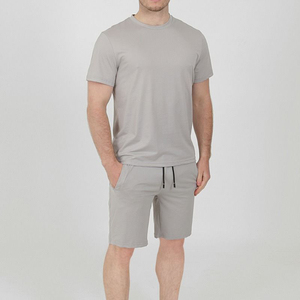Two-Piece Men's Summer Track <b>Suit</b> Sweatsuit with Custom Logo Maternity Shorts and <b>T</b>-<b>Shirt</b> Set - Product Image 1