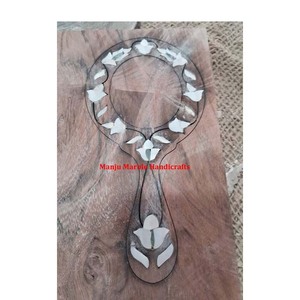 กระจกไม้ม็อบแบบดั้งเดิมพร้อมด้ามจับดีไซน์ขัดเงาธรรมชาติสำหรับใช้ในบ้านของเจ้าบ่าว - Product Image 6