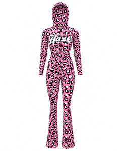 Women's Yoga 2-Piece Set with Zip Hoodie & <b>Long</b> <b>Sleeve</b> Crop <b>Top</b> Mid Waist Flared Pants Four-Way <b>Stretch</b> Breathable Front Logo - Product Image 4