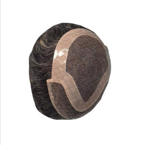 Perruque Taz Hair BD en cheveux humains, ondulée, prothèse, 100% cheveux chinois Remy, toupet à dentelle frontale avec base mono - Product Image 2