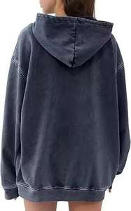 Sudadera con Capucha Extra Grande para Hombre, Estilo Vintage Lavado al Ácido, Gruesa, de Algodón, Desgastada, Unisex, de Marca - Product Image 5