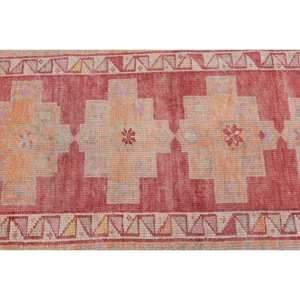 Tapis en Laine Rouge Orange Vintage 2.6 X 10.5ft Classique Grande Surface Zone Turque Abstrait Latex Couloir Rectangulaire pour Chambres à Coucher - Product Image 5