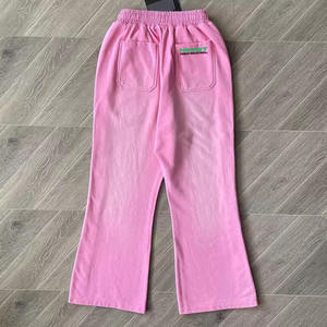 Pantalon évasé décontracté pour homme avec logo personnalisé, mi-long, à lacets, délavé au soleil, élégant, avec boutons et cordon de serrage, streetwear - Product Image 2