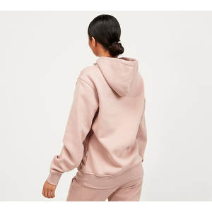 Custom Women's Long Oversized Pullover Hoodie Jogger Knitted Cotton Polyester Fleece 3D Embroidery Front Kangaroo Pocket - Product Image 4