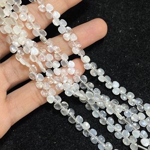 Alta calidad 4,5-5MM piedra lunar blanca Natural facetada pequeña forma de corazón Briolette cuentas al por mayor joyería de piedras preciosas cuentas de piedra - Product Image 1