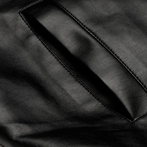 Chaqueta de cuero de tendencia de moda para hombre de Color sólido de calle alta ropa informal chaqueta de cuero de motorista de diseñador de logotipo personalizado multicolor - Product Image 5