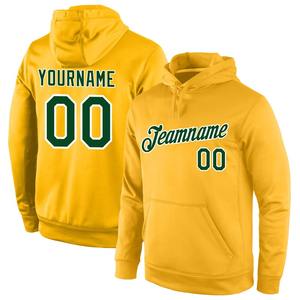 Custom Stitched Gold Green-White Sports Pullover Sudadera con capucha - Product Image 1