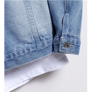 Chaqueta Vaquera Personalizada al por Mayor para Hombre, Estilo Urbano, Patrón de Letras, Tejido Recubierto, Cortavientos, Transpirable, Ajuste Entallado, Logotipo Frontal - Product Image 3