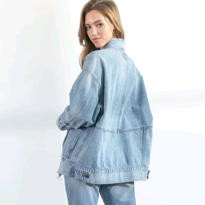 2025 Fashion Oversized Women's Ripped <b>Denim</b> Jackets Acid Washed Long Sleeve Jeans Jacket Female Outdoor Wear <b>Denim</b> Coats Girls - Product Image 2