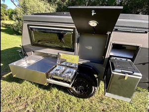 Mini caravana todoterreno 4x4 plegable con cocina extraíble de acero inoxidable e iluminación LED - Product Image 4