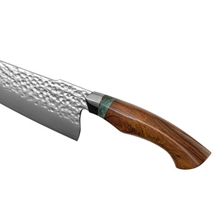 Cuchillo de cocina hecho a mano de chef de acero damasco de fábrica de cubiertos OEM ODM personalizado al por mayor con mango de madera del desierto de acero inoxidable - Product Image 3