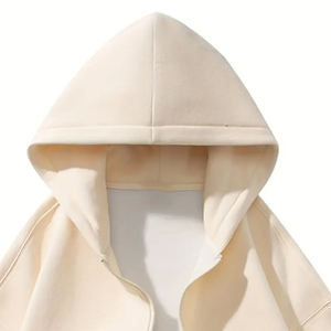 Sweats à capuche unis de grande taille pour hommes, fermeture éclair, épaules tombantes, sweat à capuche solide de couleur à séchage rapide pour hommes adultes, avec design et taille personnalisés - Product Image 4