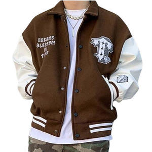 แจ็กเก็ตฤดูหนาวแบบสั่งตัดสำหรับผู้ชายเสื้อแจ็กเก็ตเบสบอลทรงหลวมสำหรับใส่ไปวิทยาลัย - Product Image 3
