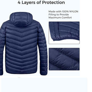 Veste matelassée pour homme de qualité supérieure, légère et pliable, avec isolation thermique, tissu résistant à l'eau, personnalisable - Product Image 4