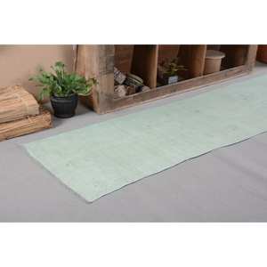 Tapis Vintage en Laine Turque 25x10.8ft Vert Patchwork Design Moderne pour Couloir et Chambre Support en Latex - Product Image 5