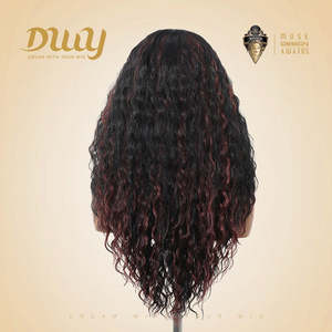 Perruque synthétique sans colle Rosa C-DWY T Part, cheveux longs bouclés latins, avec dentelle transparente sur le devant - Product Image 4