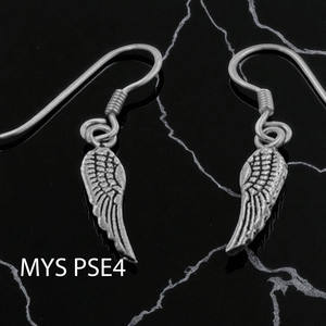 Pendientes Elegantes con Forma de Alas de Ángel, Joyería de Plumas Hecha a Mano con Plata de Ley 925, Precio al por Mayor - Product Image 2